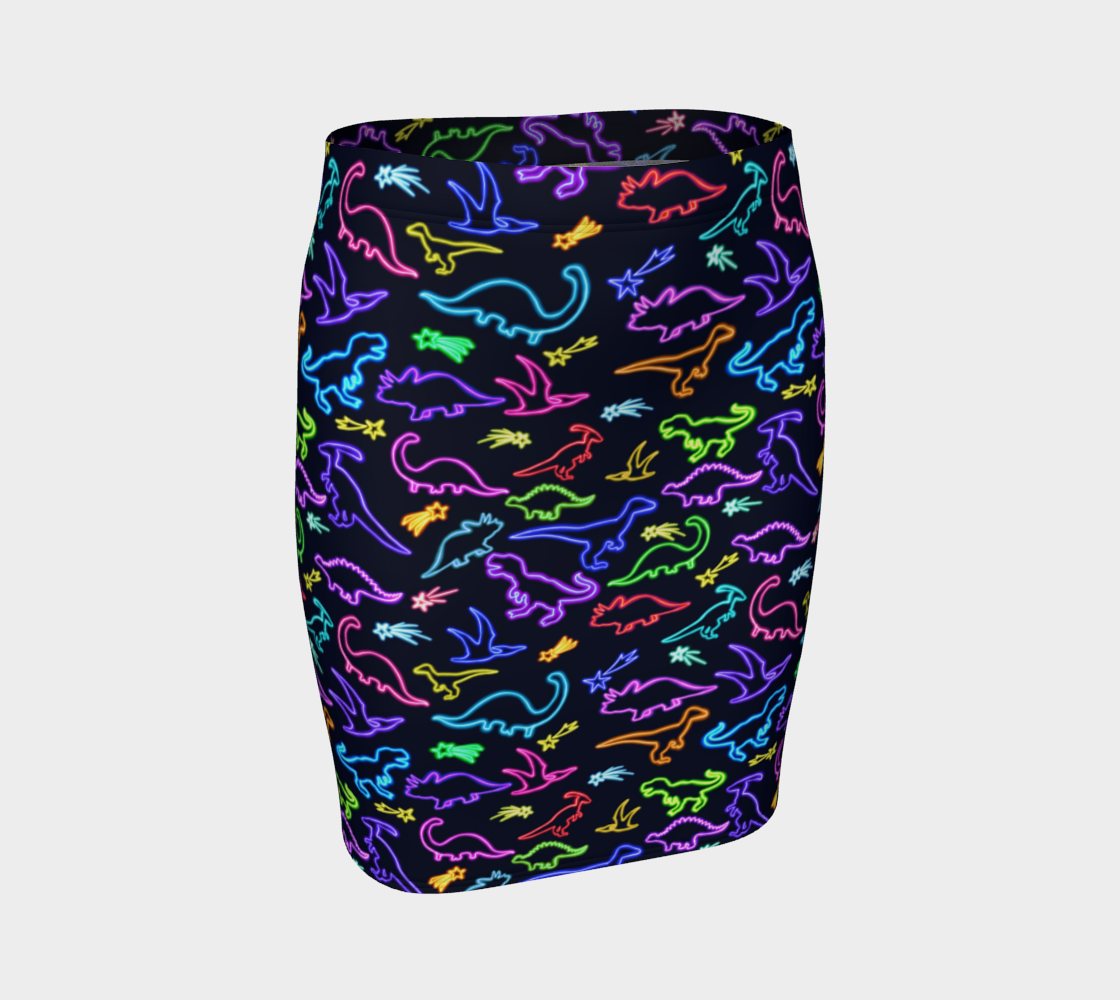 Neon Dinosaurs Fitted Skirt preview