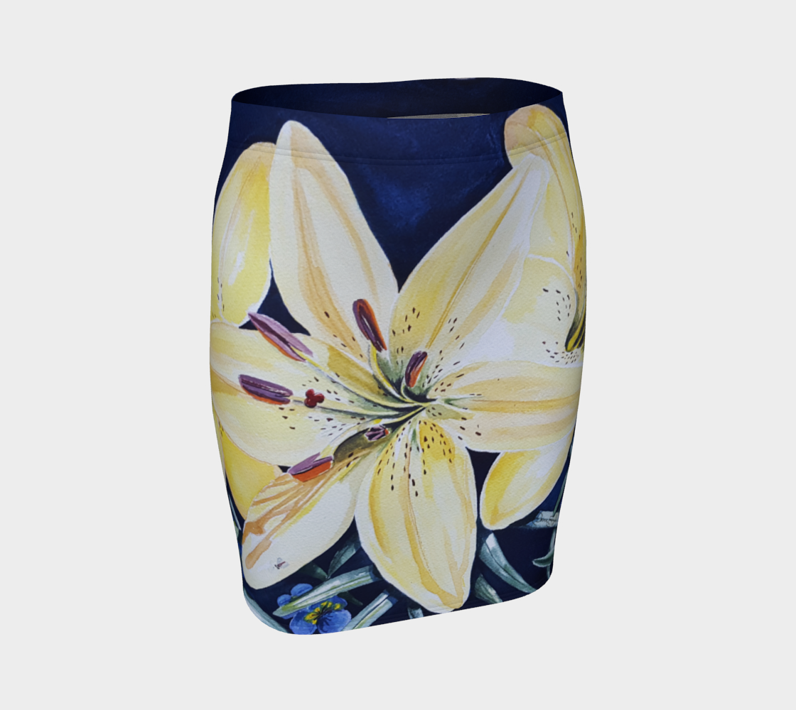 Yellow Lilies (Sig) Fitted Skirt preview