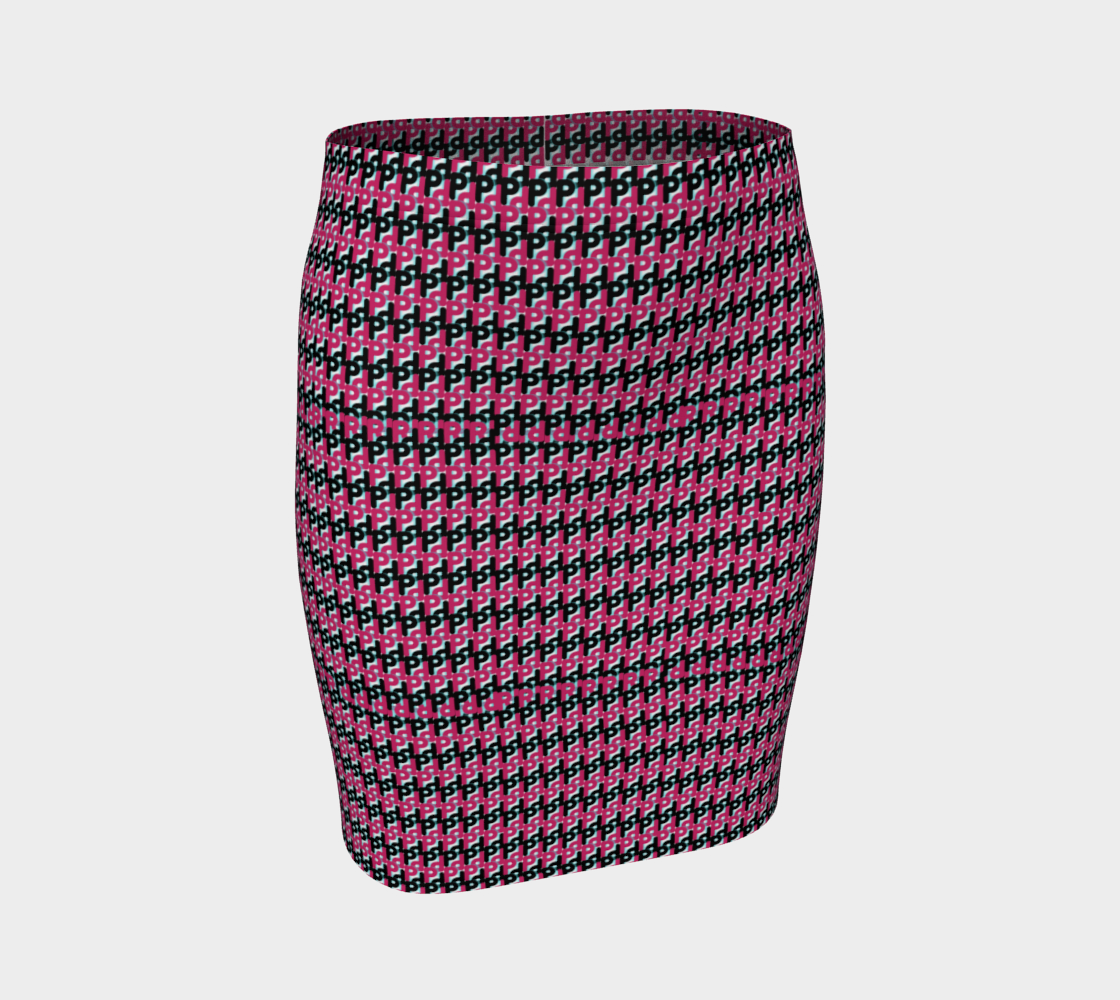 Vintage Pink Chain Fitted Skirt preview