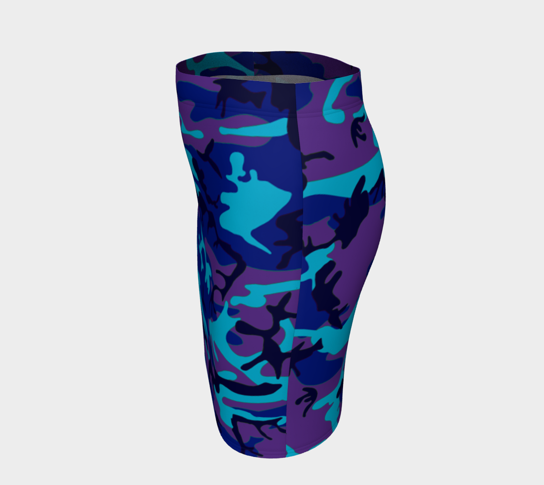 Blue and Purple Camouflage Fitted Skirt Miniature #3