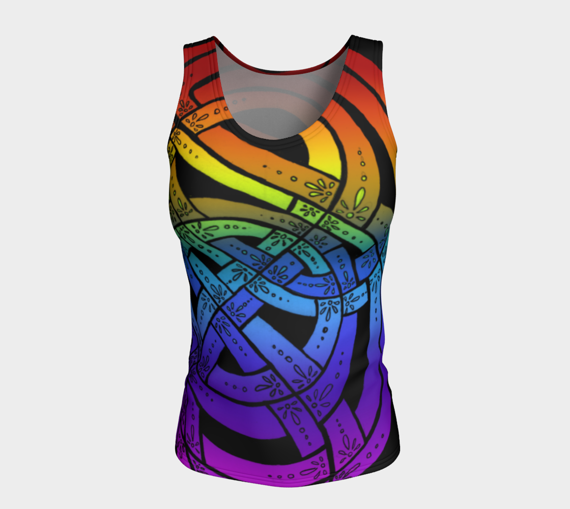 Aperçu de OMG Rainbow, Celtic Knot, Rainbow Ombre Tank Top #5