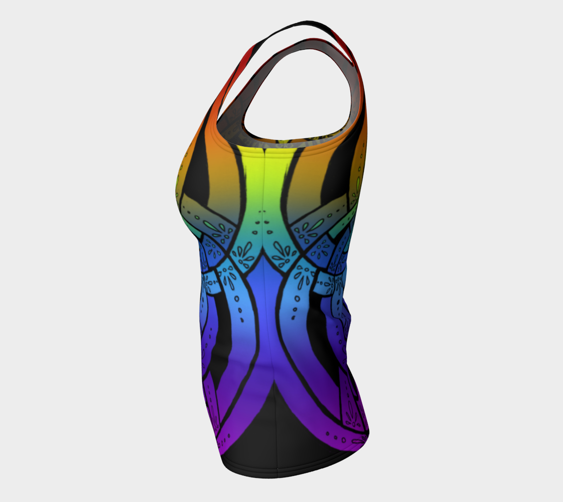 Aperçu de OMG Rainbow, Celtic Knot, Rainbow Ombre Tank Top #7