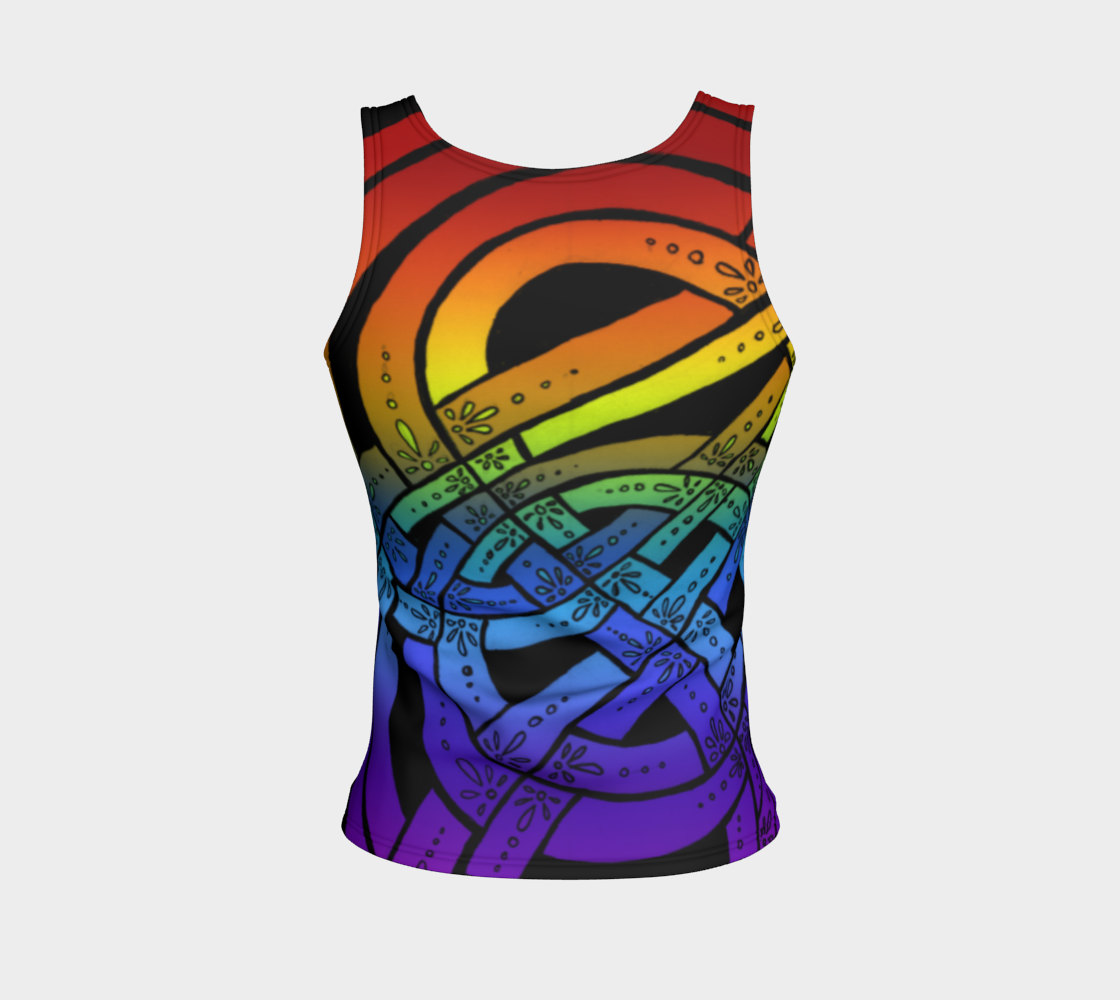 Aperçu de OMG Rainbow, Celtic Knot, Rainbow Ombre Tank Top #2