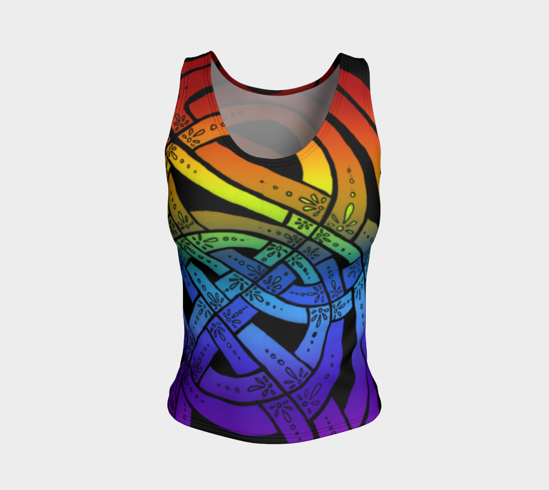 Aperçu de OMG Rainbow, Celtic Knot, Rainbow Ombre Tank Top #1