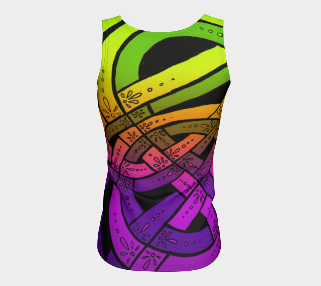Aperçu de Blacklight Sherbet I I, Celtic Knot, Rainbow Ombre, Tank Top #6