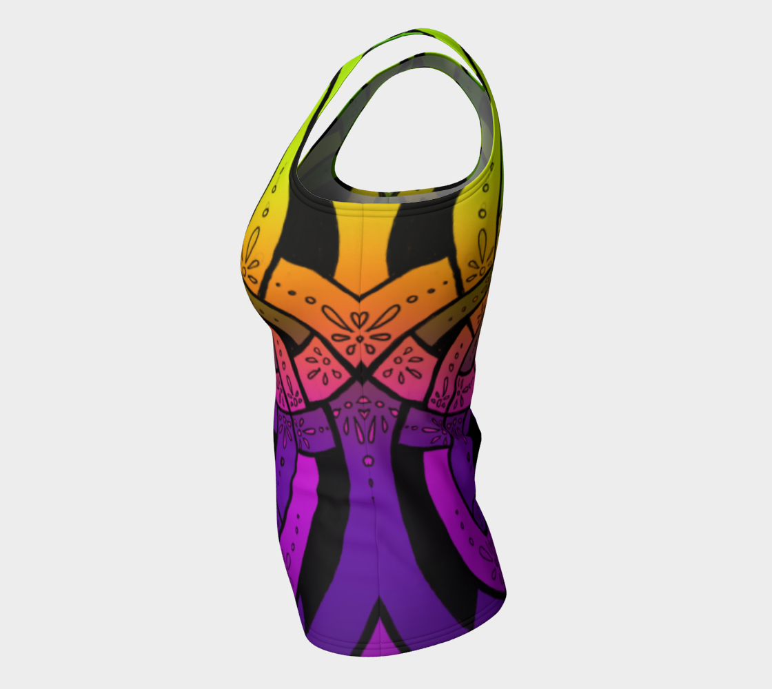 Aperçu de Blacklight Sherbet I I, Celtic Knot, Rainbow Ombre, Tank Top #7