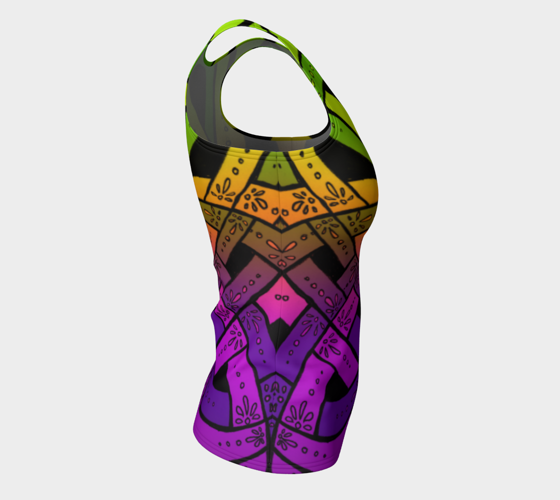 Aperçu de Blacklight Sherbet I I, Celtic Knot, Rainbow Ombre, Tank Top #8
