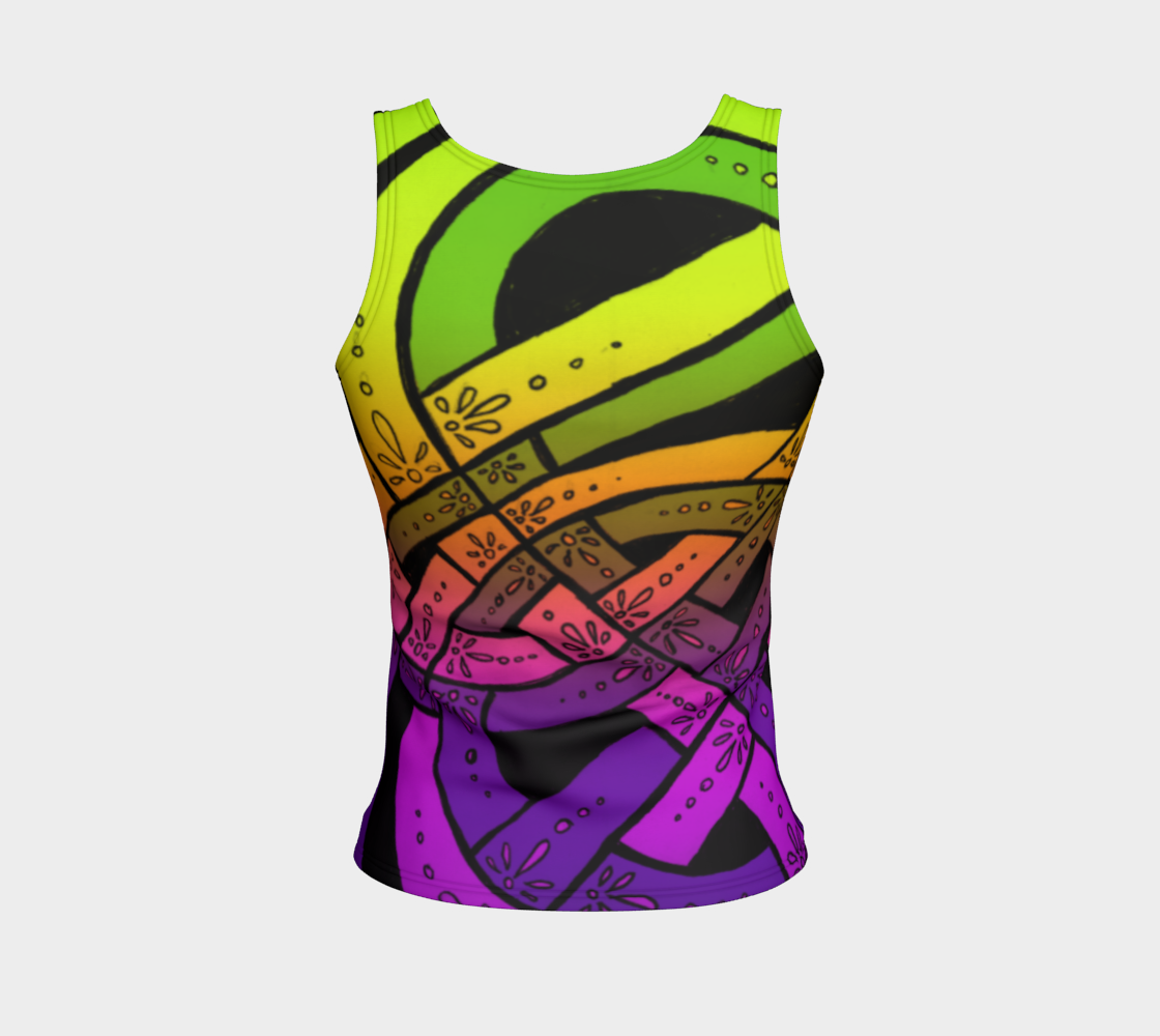 Aperçu de Blacklight Sherbet I I, Celtic Knot, Rainbow Ombre, Tank Top #2