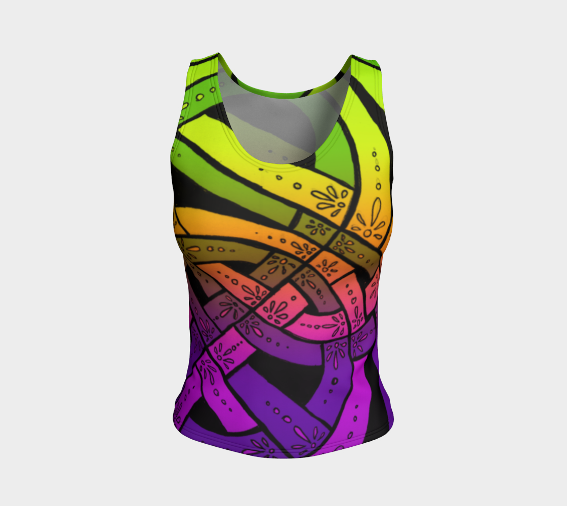 Aperçu de Blacklight Sherbet I I, Celtic Knot, Rainbow Ombre, Tank Top #1