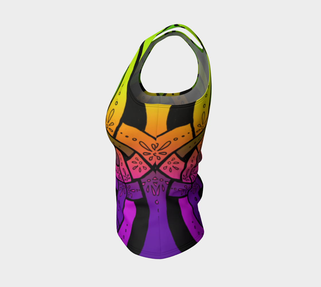 Aperçu de Blacklight Sherbet I I, Celtic Knot, Rainbow Ombre, Tank Top #3