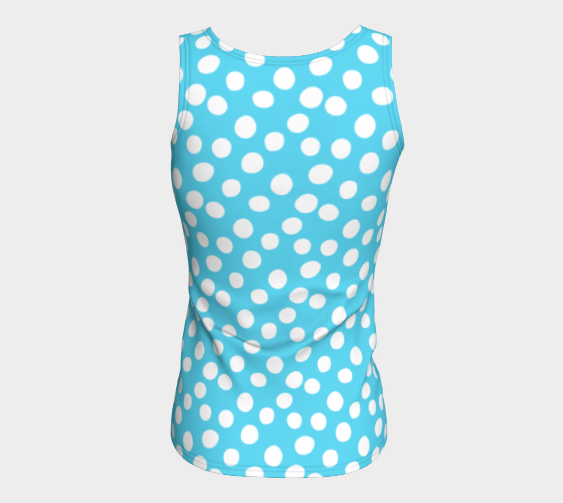 All About the Dots Fitted Tank Top - Blue preview #6