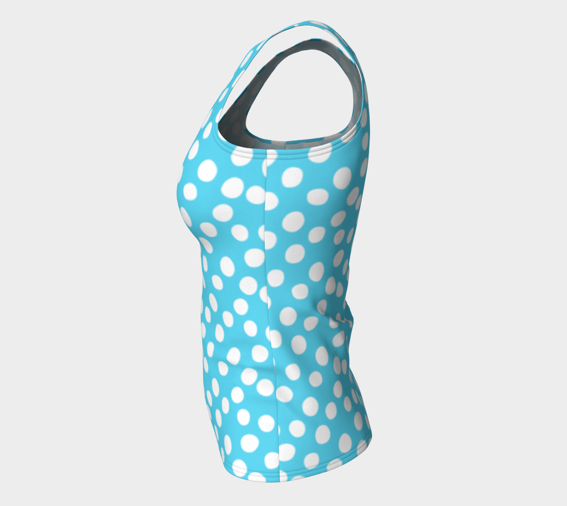 All About the Dots Fitted Tank Top - Blue thumbnail #8