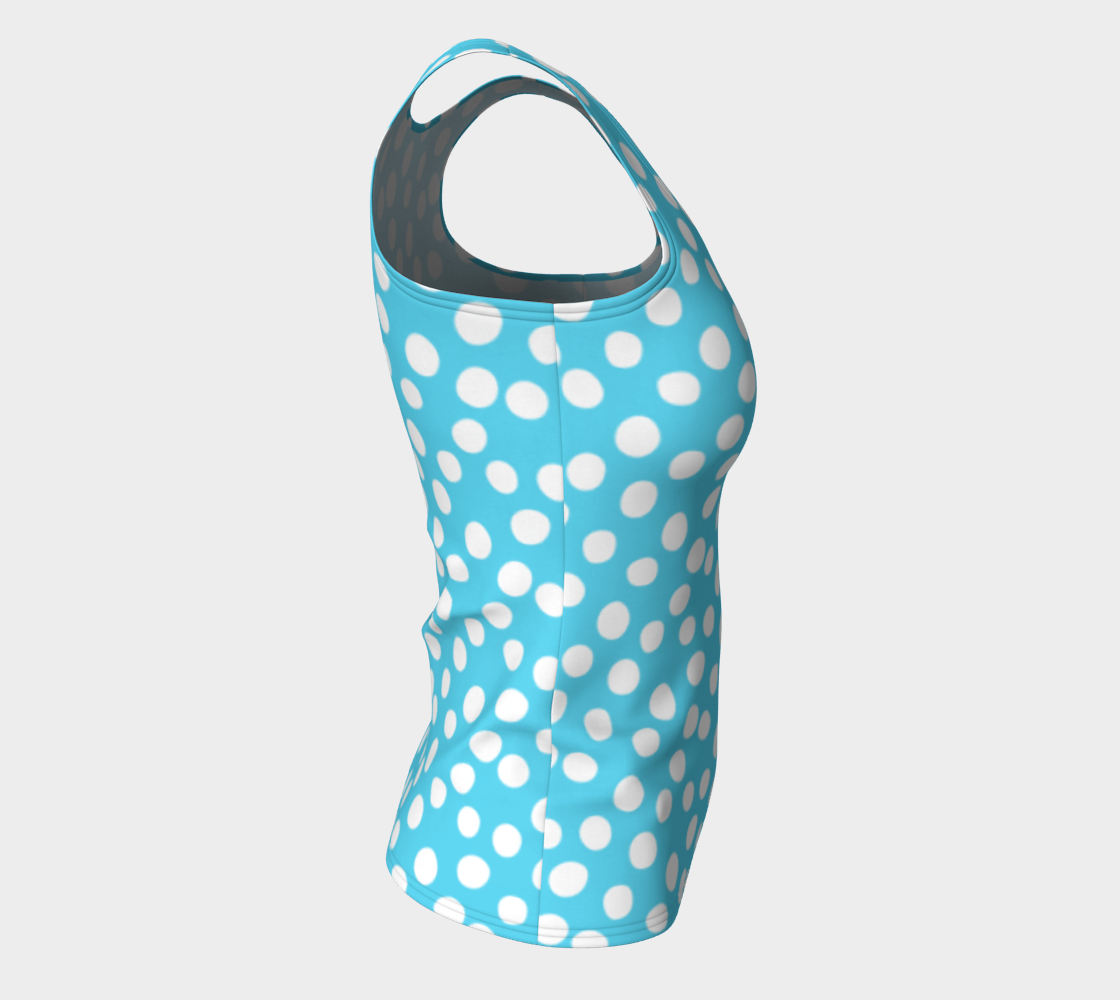 All About the Dots Fitted Tank Top - Blue thumbnail #9
