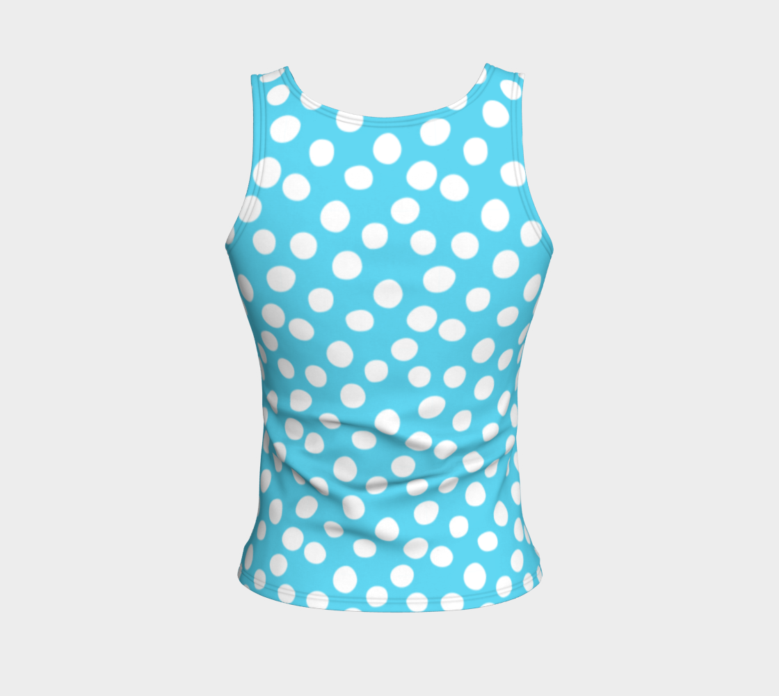 All About the Dots Fitted Tank Top - Blue thumbnail #3