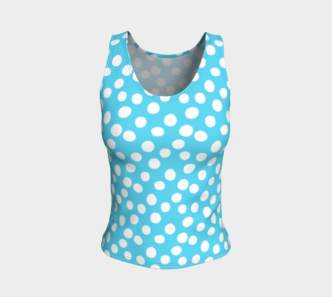 All About the Dots Fitted Tank Top - Blue preview