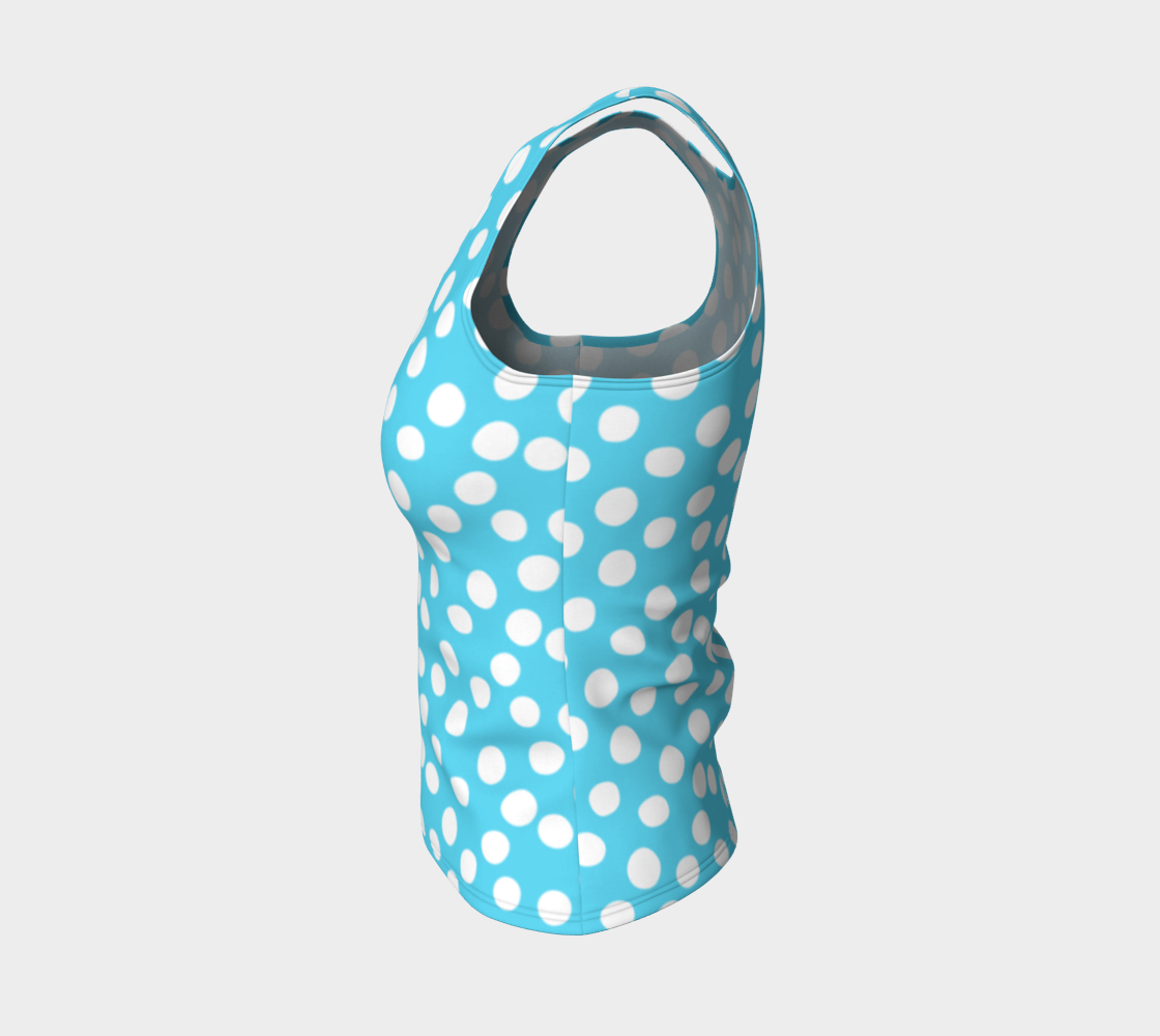 All About the Dots Fitted Tank Top - Blue thumbnail #4