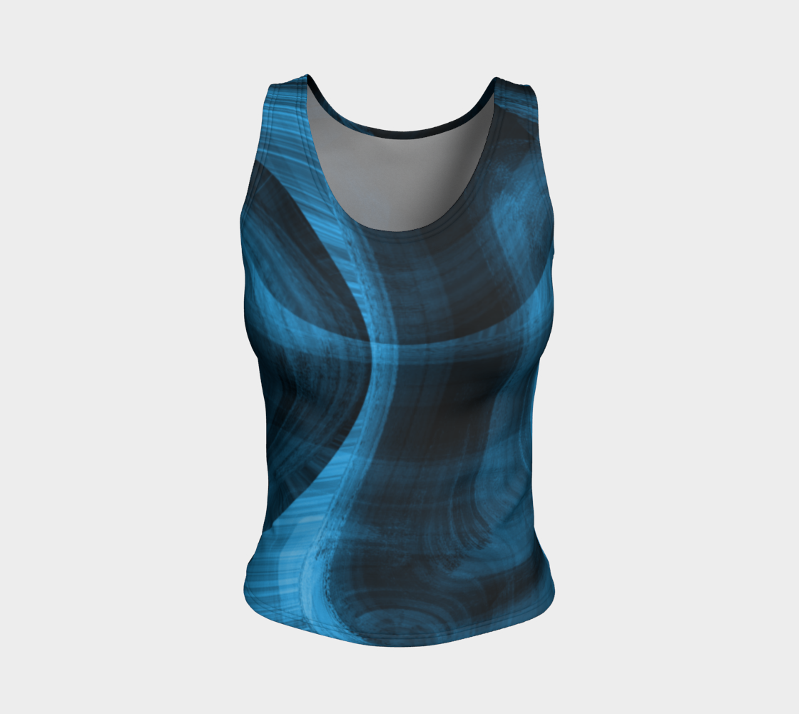 Bluish Black Hole Fitted Tank Top 3D preview