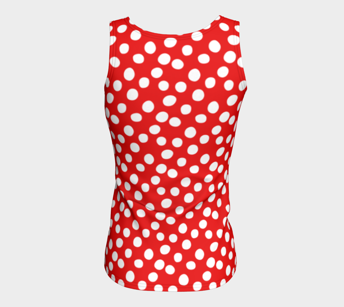 All About the Dots Fitted Tank Top - Red preview #6