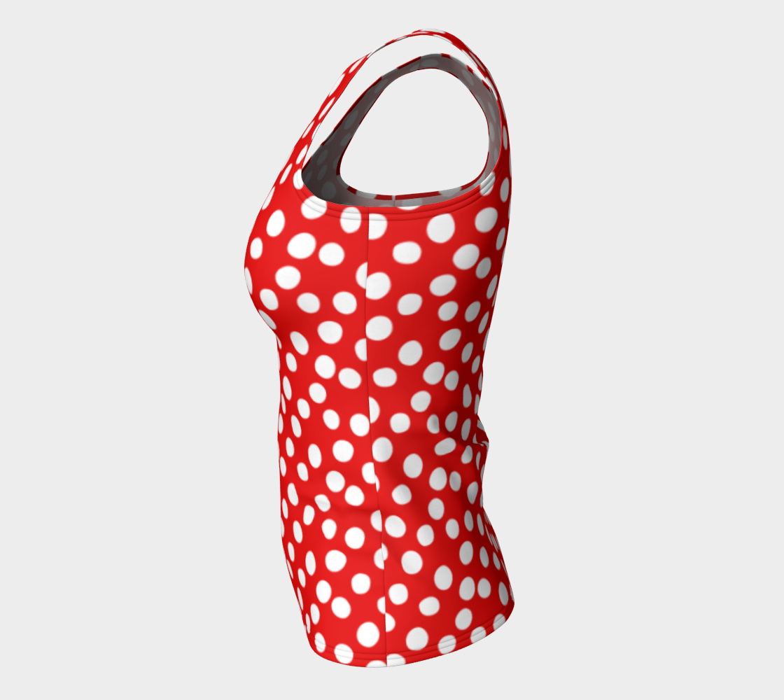 All About the Dots Fitted Tank Top - Red preview #7