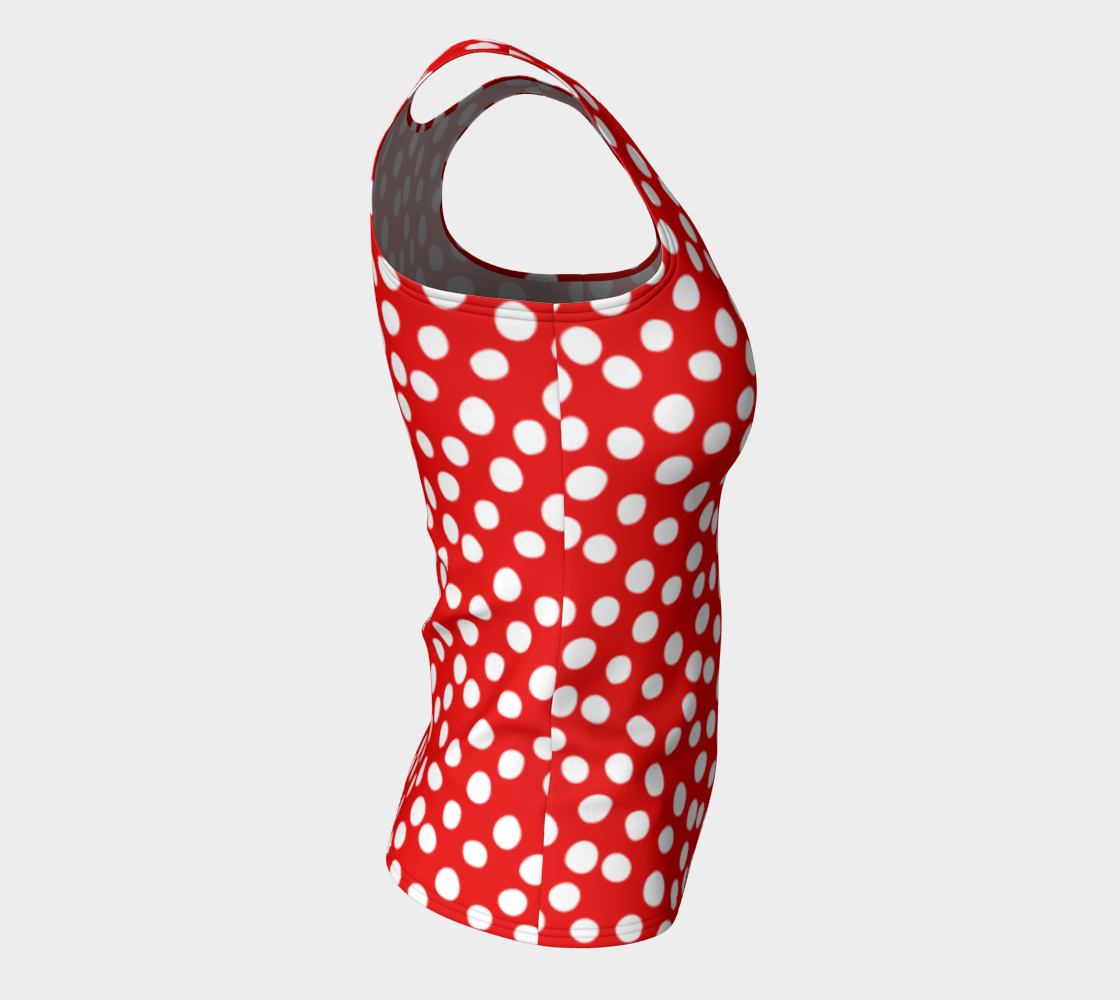 All About the Dots Fitted Tank Top - Red thumbnail #9
