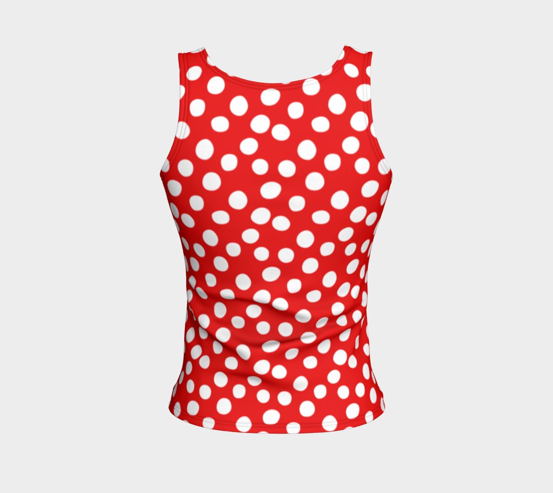 All About the Dots Fitted Tank Top - Red thumbnail #3