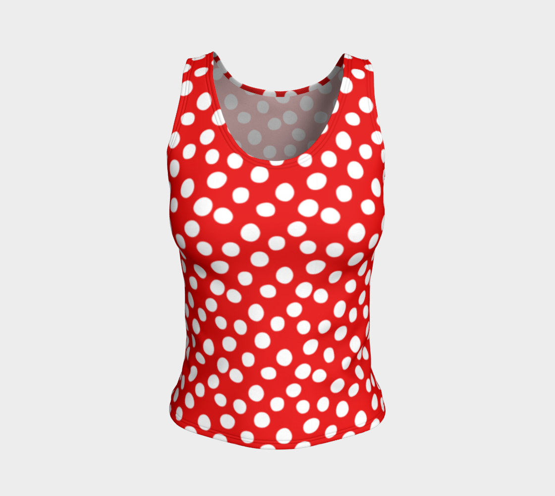 All About the Dots Fitted Tank Top - Red preview