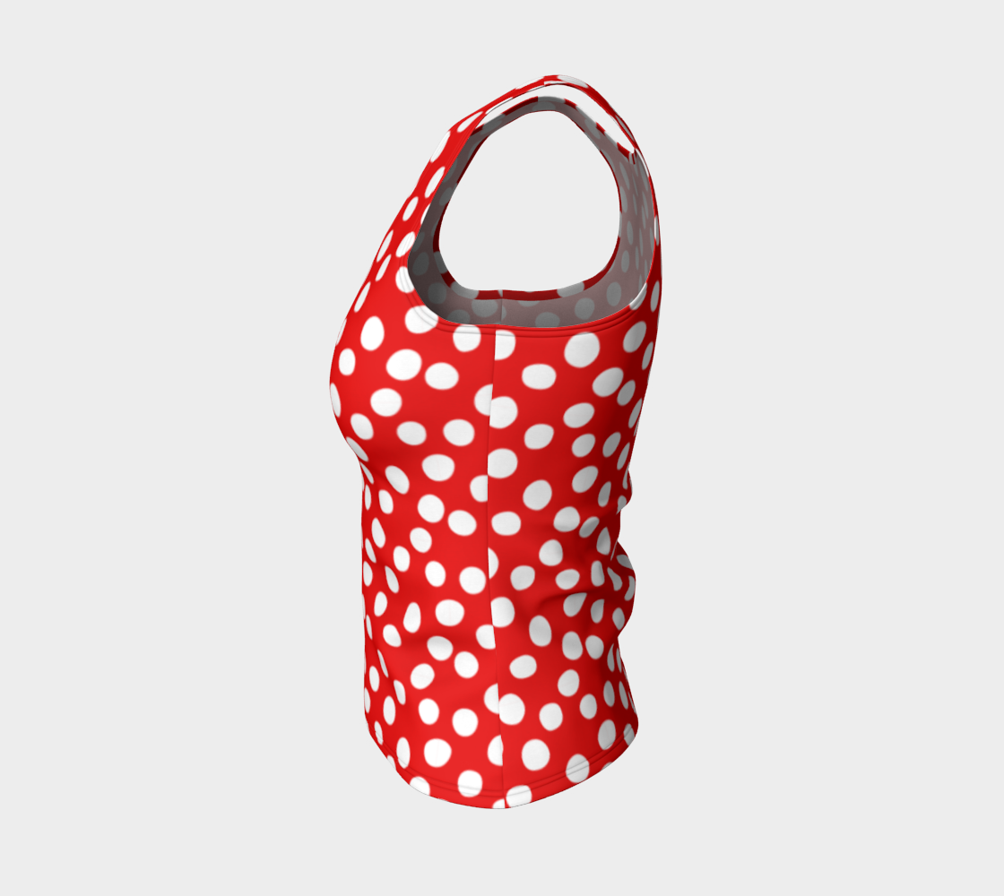All About the Dots Fitted Tank Top - Red preview #3