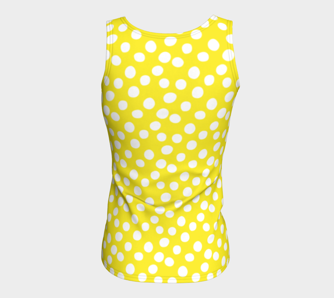 All About the Dots Fitted Tank Top - Yellow preview #6