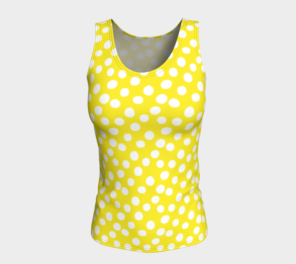 All About the Dots Fitted Tank Top - Yellow thumbnail #6
