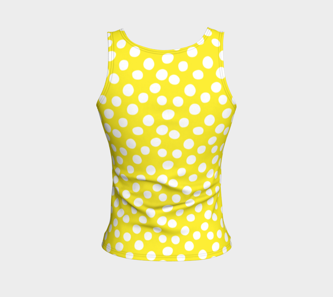 All About the Dots Fitted Tank Top - Yellow 3D preview