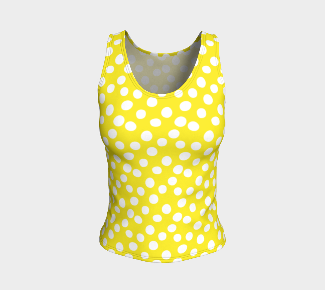 Aperçu 3D de All About the Dots Fitted Tank Top - Yellow