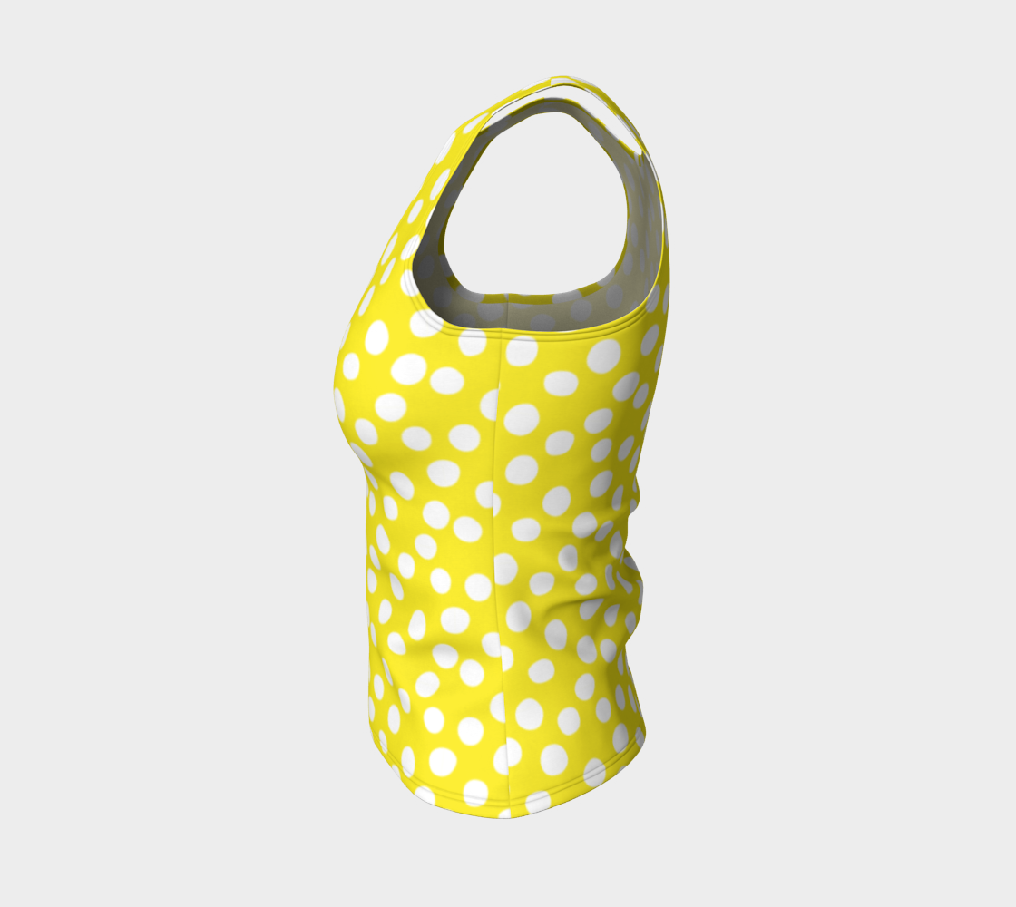 All About the Dots Fitted Tank Top - Yellow thumbnail #4
