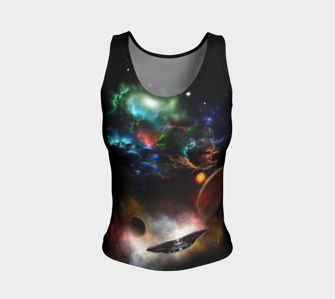 Beyond Space & Time Fractal Art II Spacescape Fitted Tank Top preview