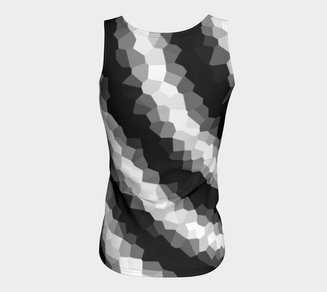 Black White Curve Fitted Tank Top preview #6