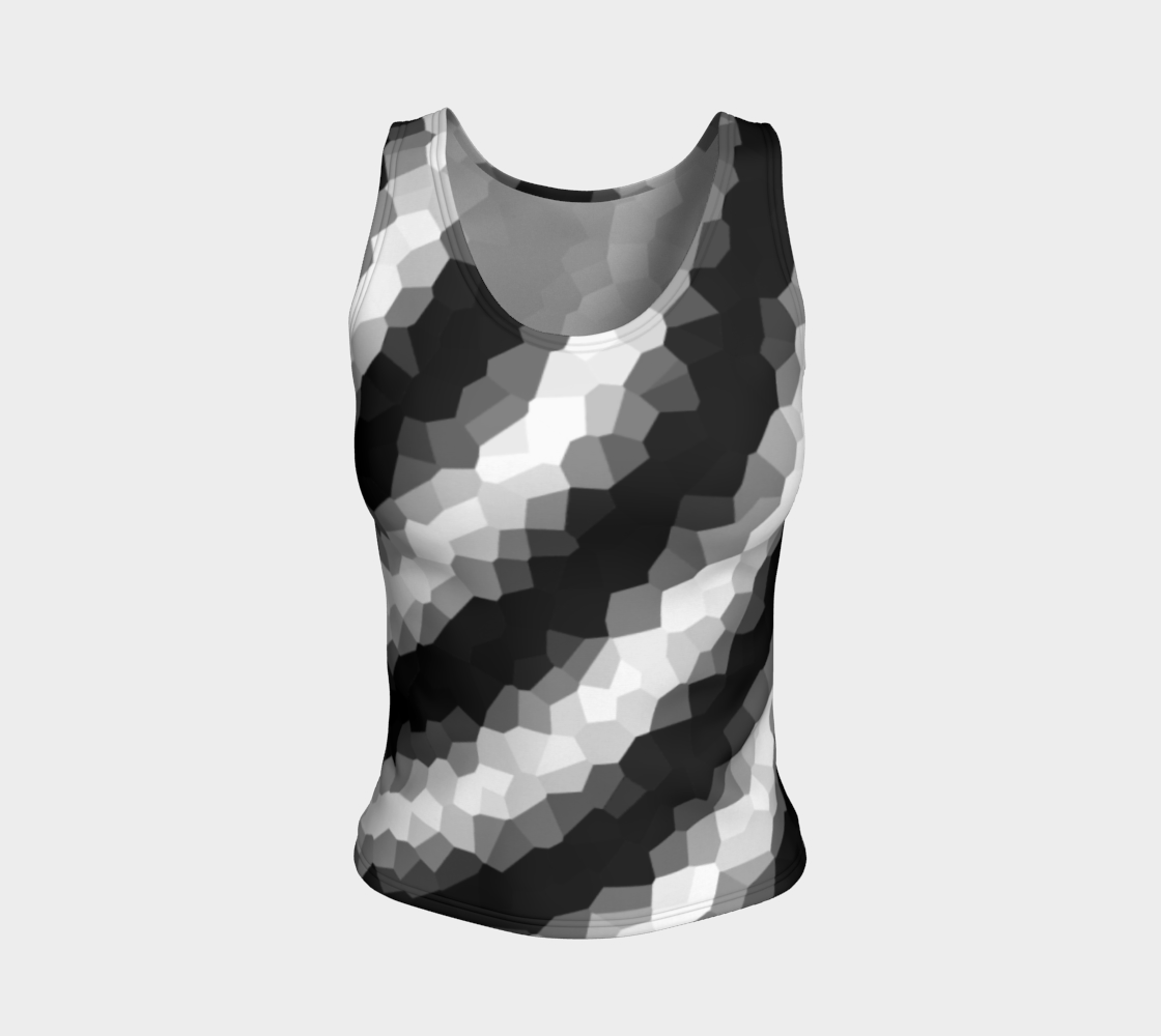 Black White Curve Fitted Tank Top preview