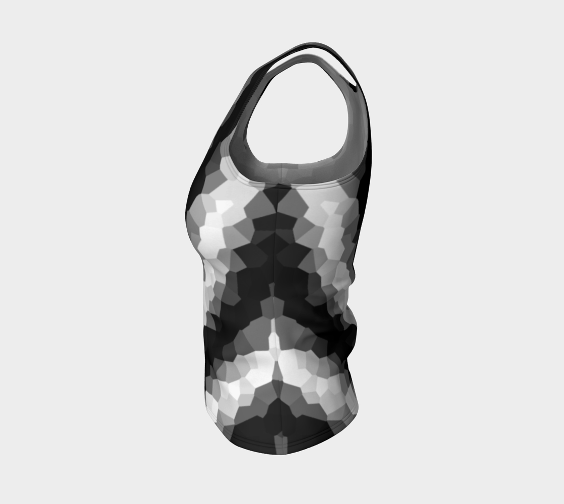 Black White Curve Fitted Tank Top preview #3