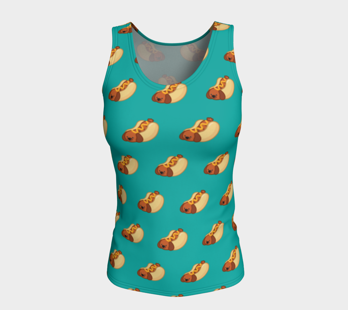 Hot Dog Fitted Tank preview #5