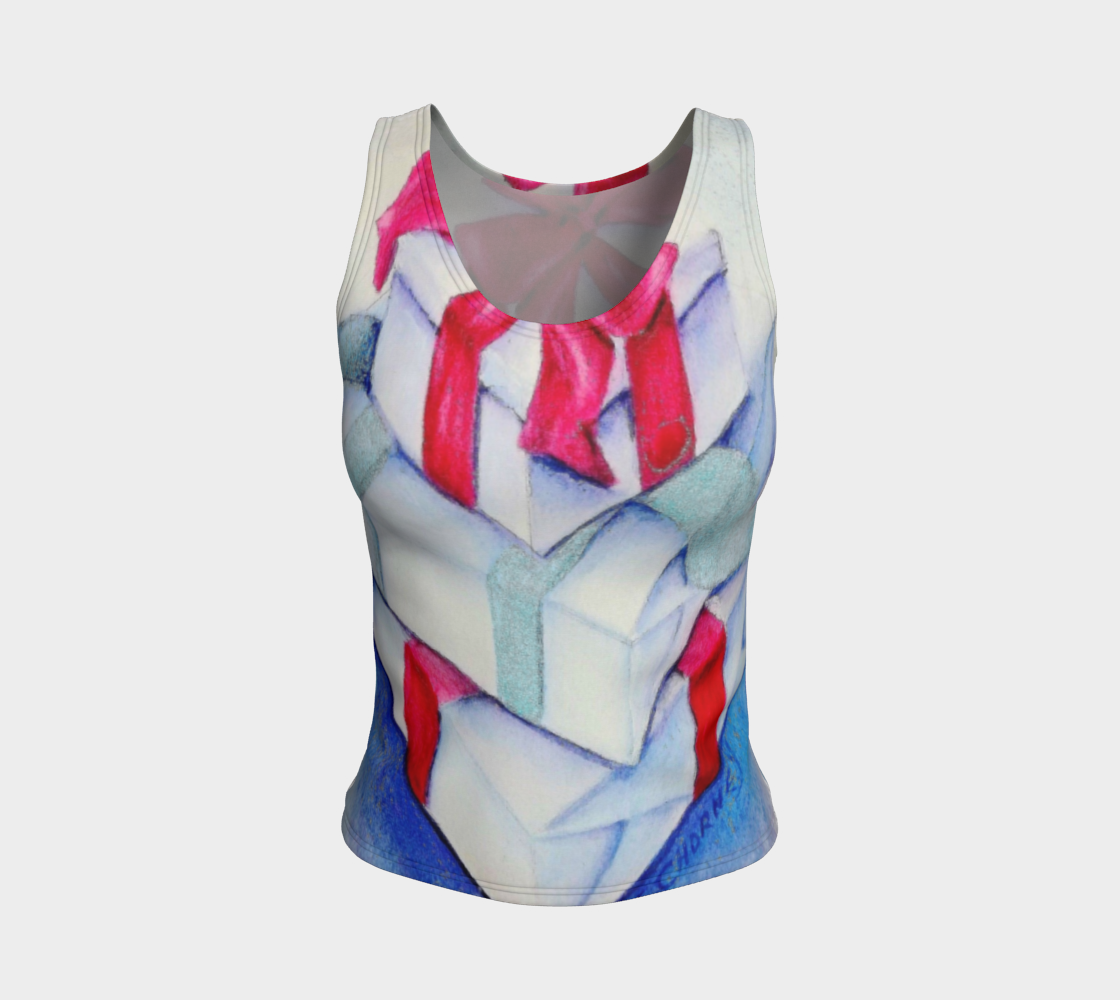 Red and Silver Bows Fitted Tank Top preview