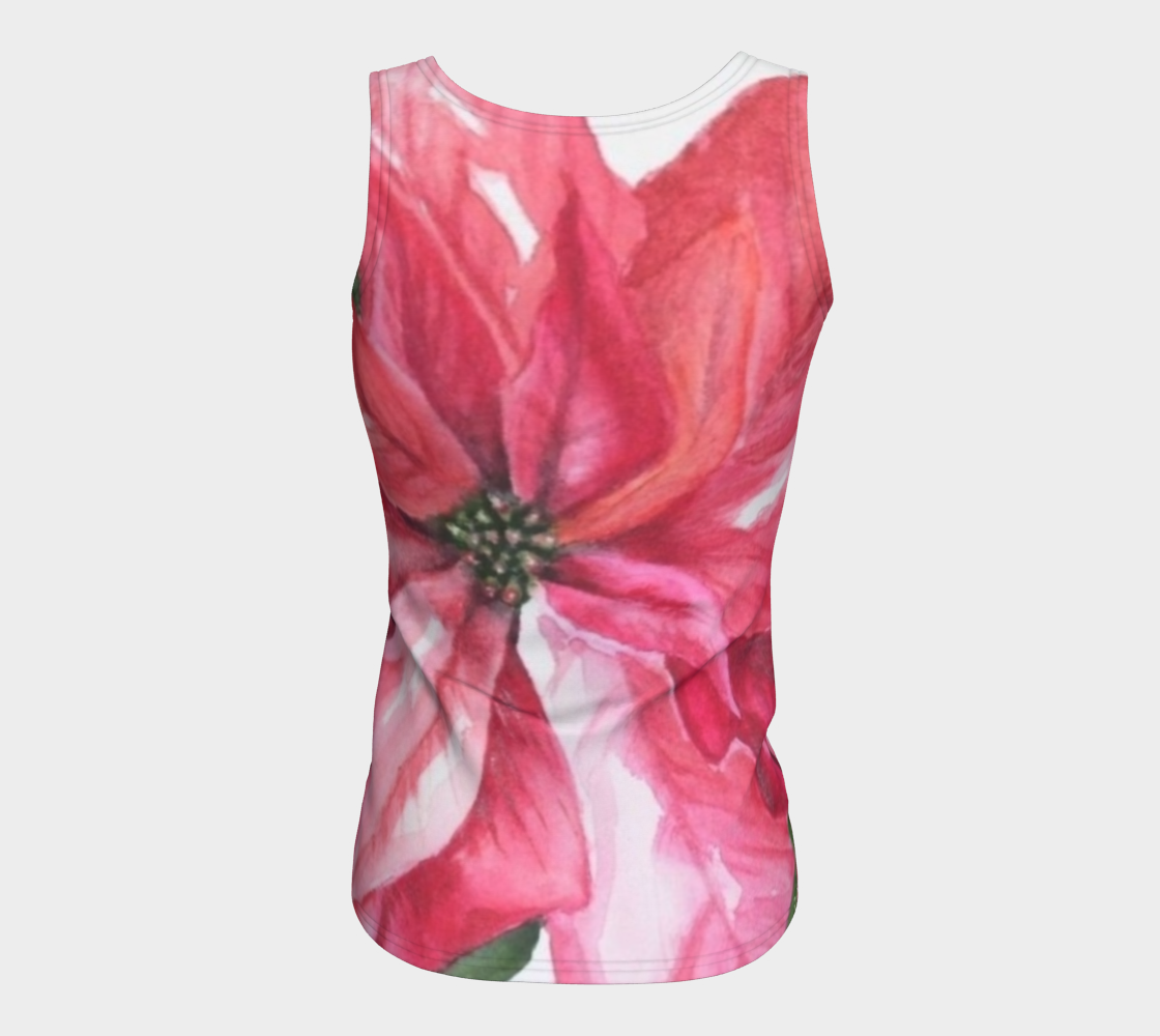 Red Poinsettia Fitted Tank Top preview #6