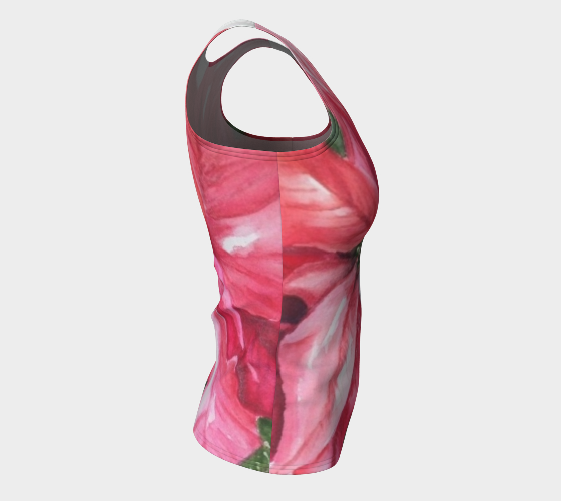 Red Poinsettia Fitted Tank Top preview #8