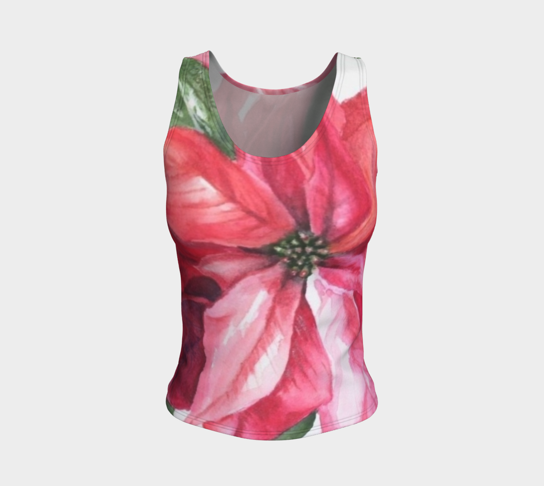 Red Poinsettia Fitted Tank Top preview
