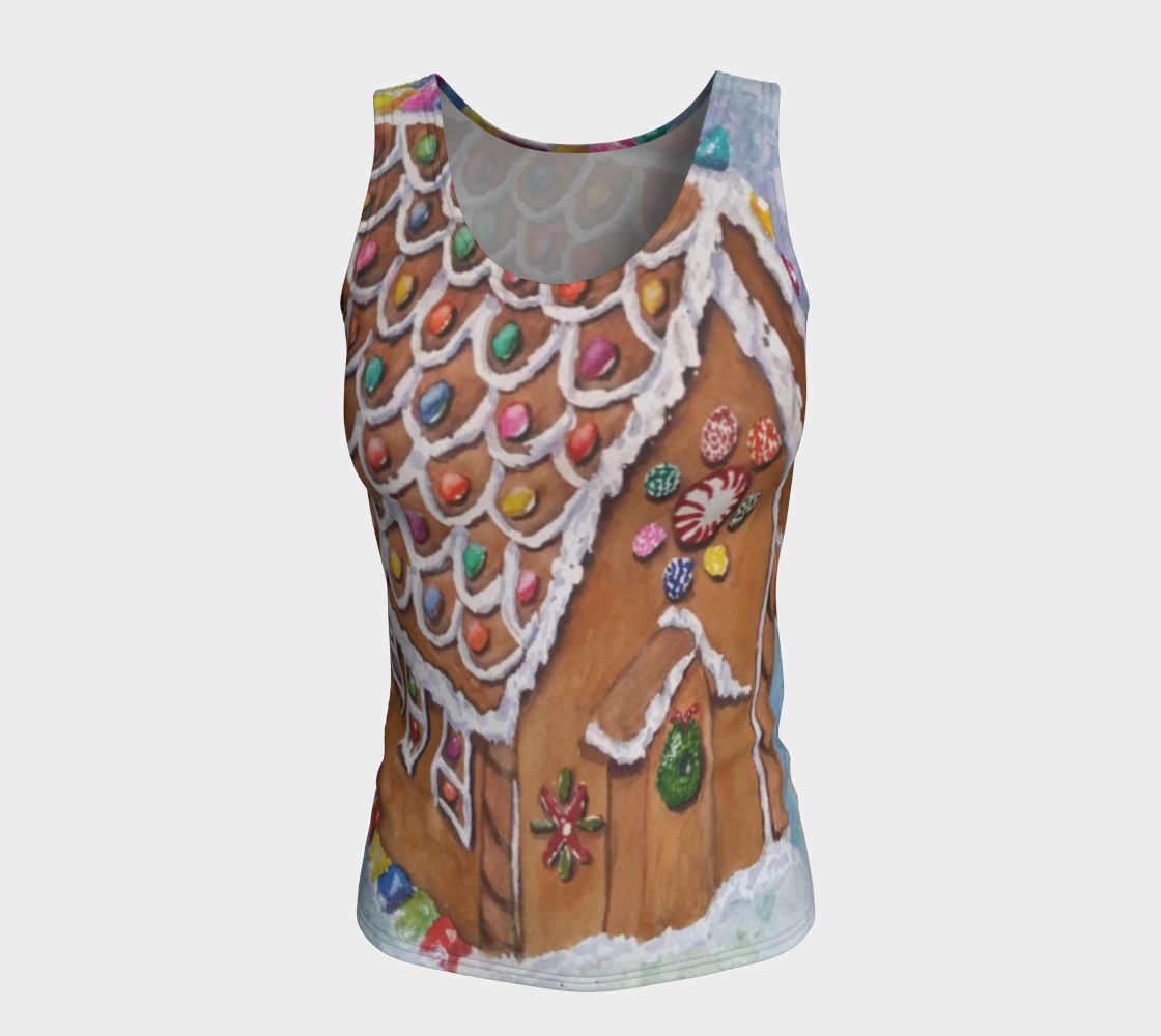 Gingerbread House Fitted Tank Top preview #5