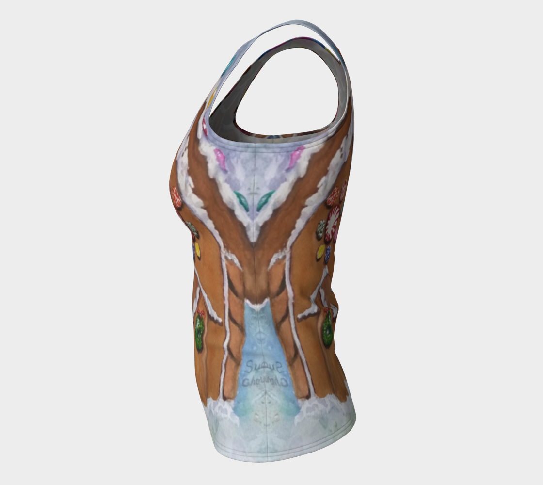 Gingerbread House Fitted Tank Top preview #7
