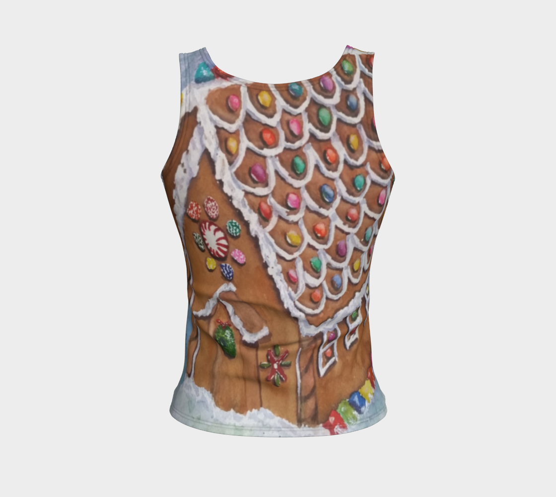 Gingerbread House Fitted Tank Top preview #2