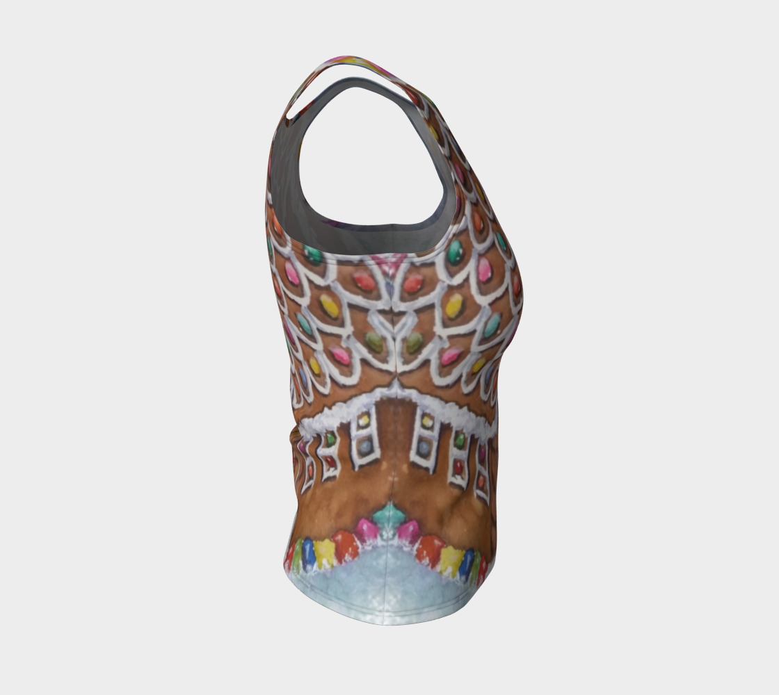 Gingerbread House Fitted Tank Top preview #4