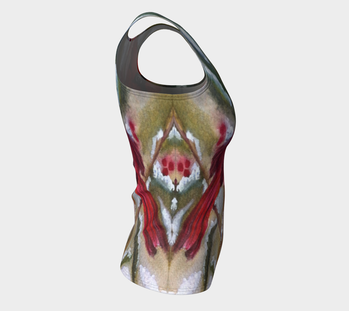 Red Cardinal Bird Fitted Tank Top preview #8