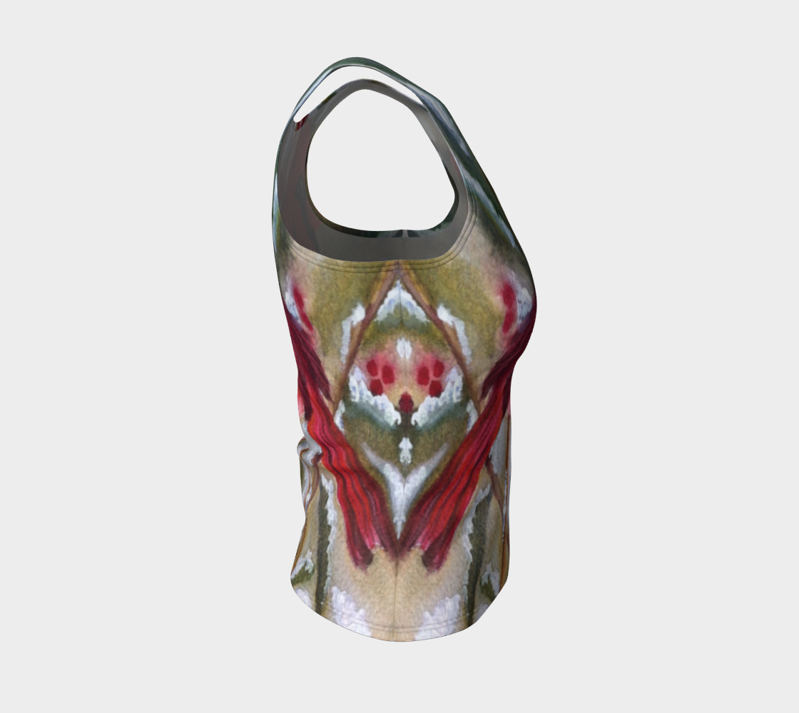 Red Cardinal Bird Fitted Tank Top preview #4