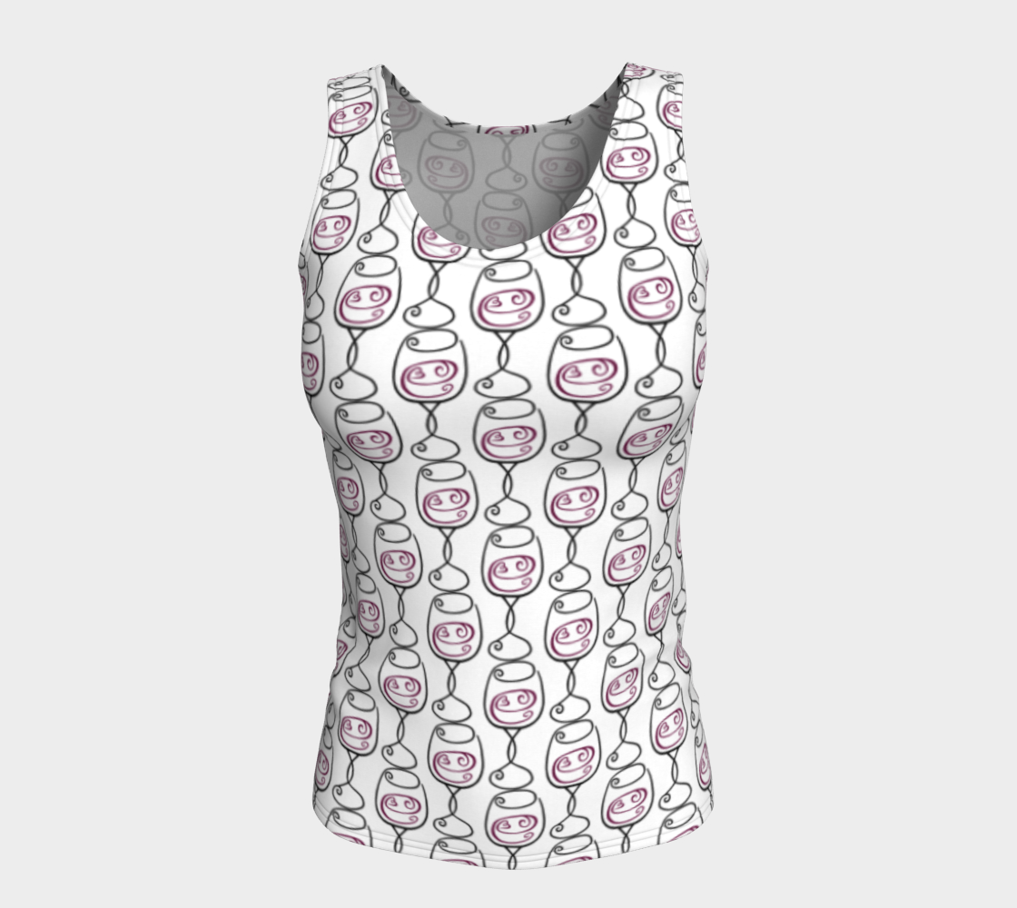 Wine is Always a Good Idea Fitted Tank Top preview #5