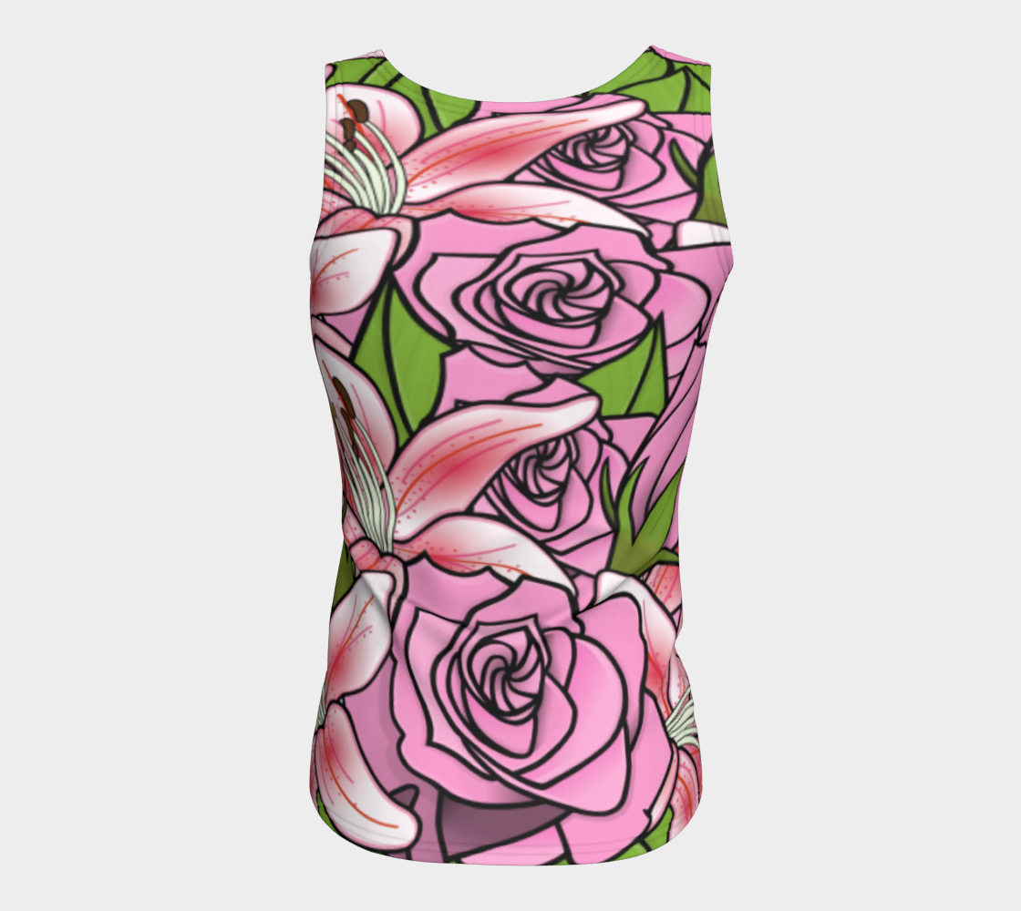 Bouquet of Flowers Fitted Tank Top preview #6