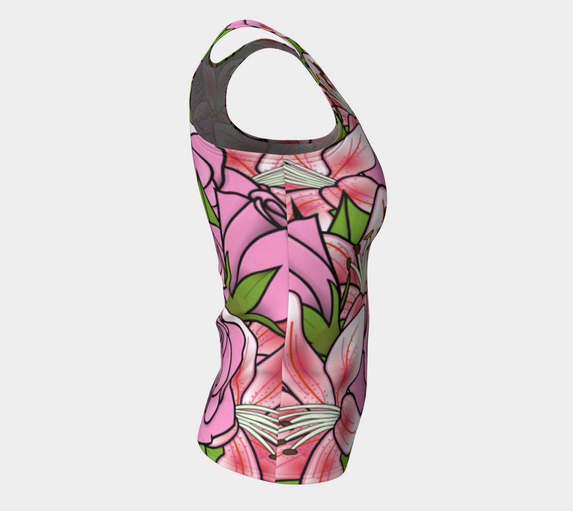 Bouquet of Flowers Fitted Tank Top thumbnail #9